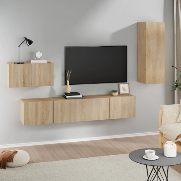Ensemble de meubles TV 4 pcs Chêne sonoma 