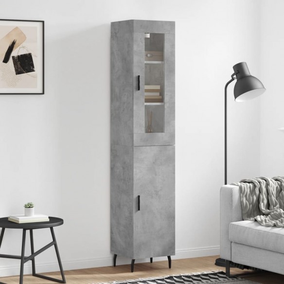 Buffet haut Gris béton 34,5x34x180 cm 