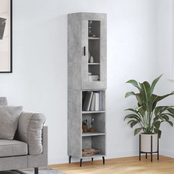 Buffet haut Gris béton 34,5x34x180 cm 