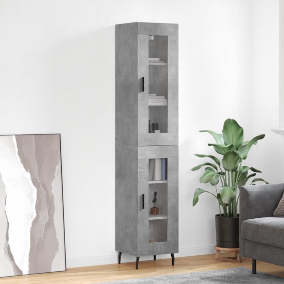 Buffet haut Gris béton 34,5x34x180 cm 