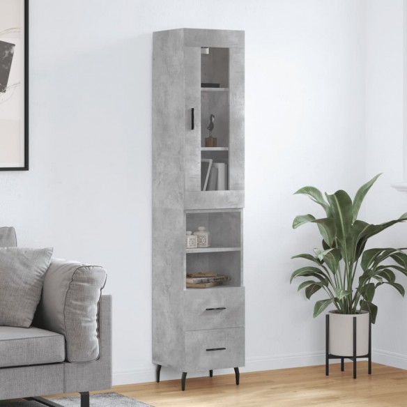 Buffet haut Gris béton 34,5x34x180 cm 