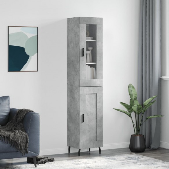 Buffet haut Gris béton 34,5x34x180 cm 