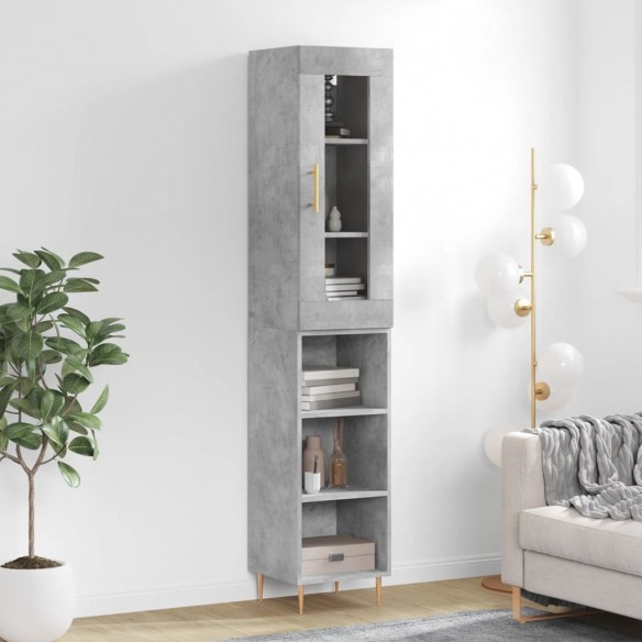 Buffet haut Gris béton 34,5x34x180 cm 