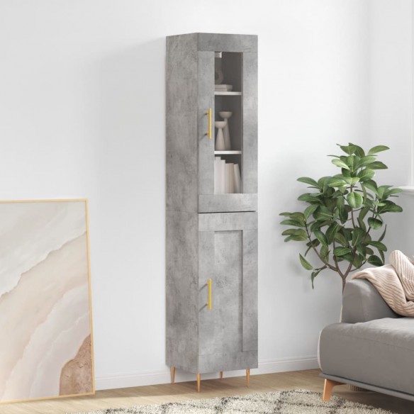 Buffet haut Gris béton 34,5x34x180 cm 