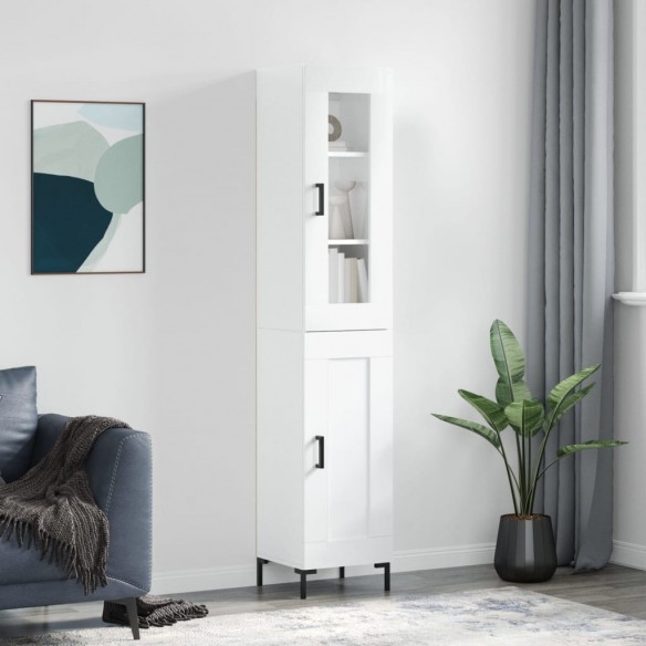 Buffet haut Blanc brillant 34,5x34x180 cm 
