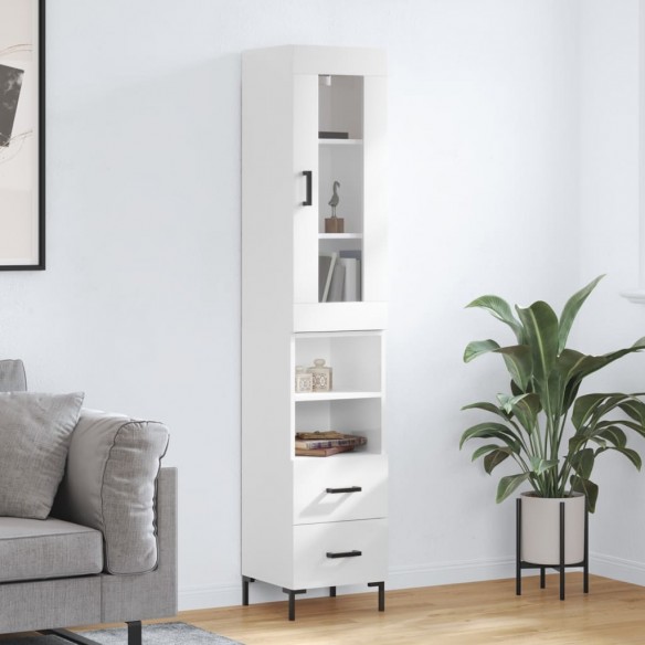 Buffet haut Blanc brillant 34,5x34x180 cm 