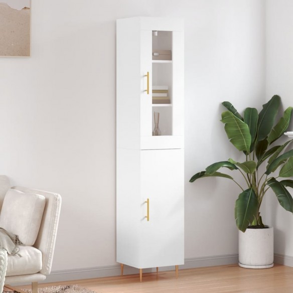 Buffet haut Blanc brillant 34,5x34x180 cm 