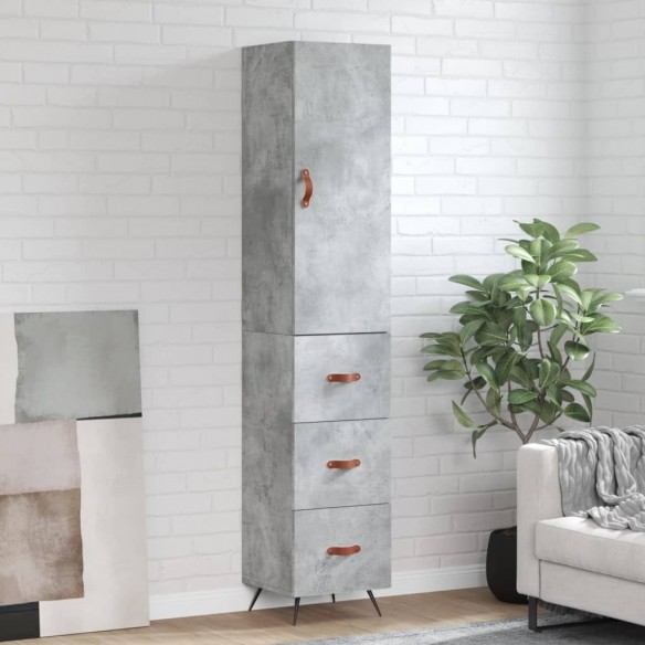 Buffet haut Gris béton 34,5x34x180 cm 