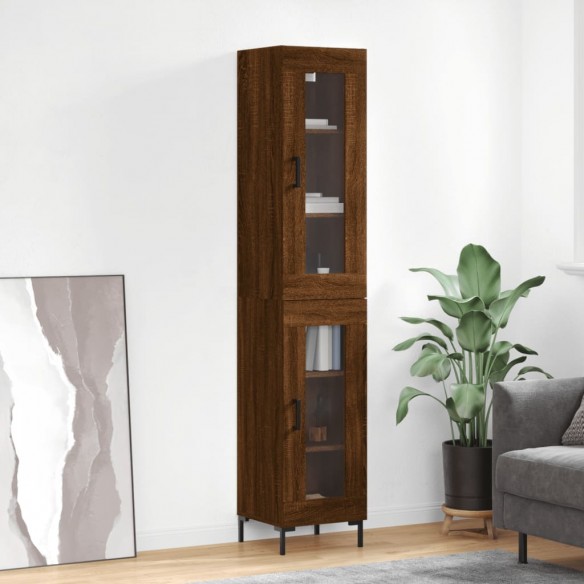 Buffet haut Chêne marron 34,5x34x180 cm 