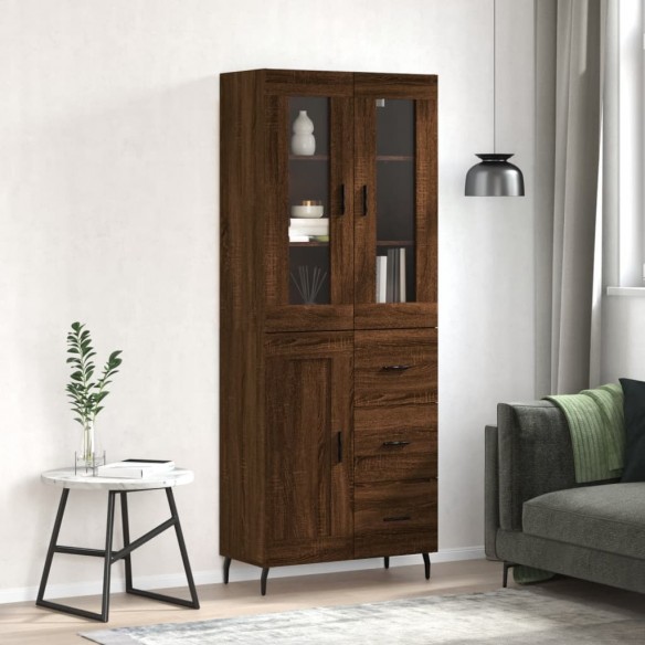 Buffet haut Chêne marron 69,5x34x180 cm 