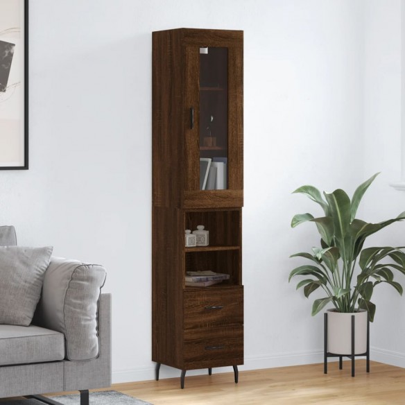 Buffet haut Chêne marron 34,5x34x180 cm 