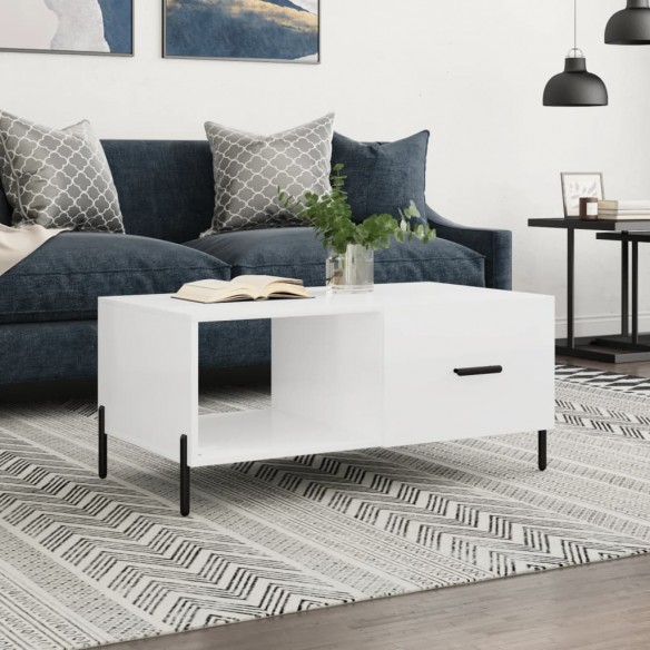 Table basse Blanc brillant 90x50x40 cm 