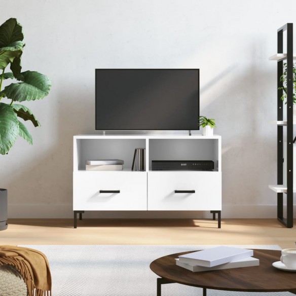 Meuble TV Blanc brillant 80x36x50 cm 