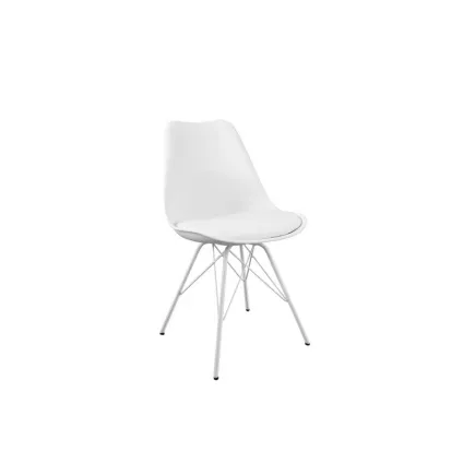 Chaises rétro en simili cuir blanc 2