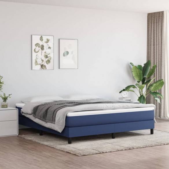 Lit Bleu 160x200 cm Tissu