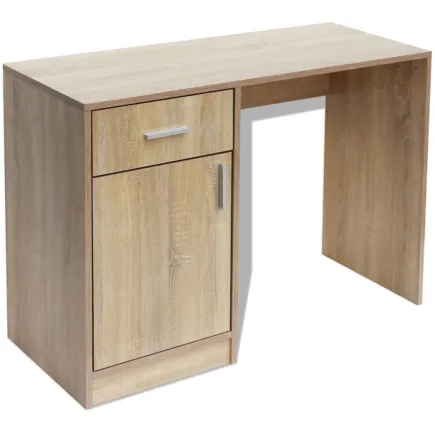 Bureau avec tiroir et placard 100 x 40 x 73 cm Chêne 2
