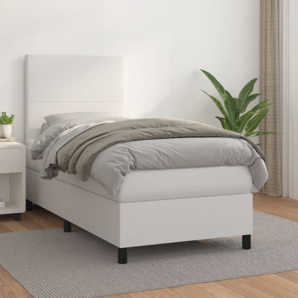 Lit avec matelas Blanc 80x200 cm Similicuir