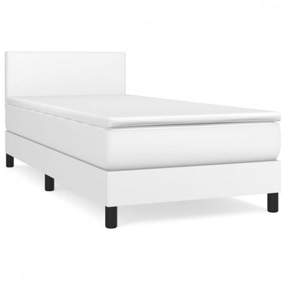 Lit avec matelas Blanc 80x200 cm Similicuir