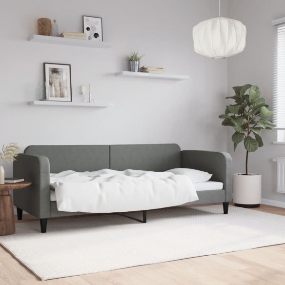Lit de repos gris foncé 80x200 cm tissu
