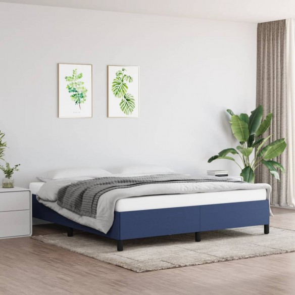 Lit Bleu 160x200 cm Tissu