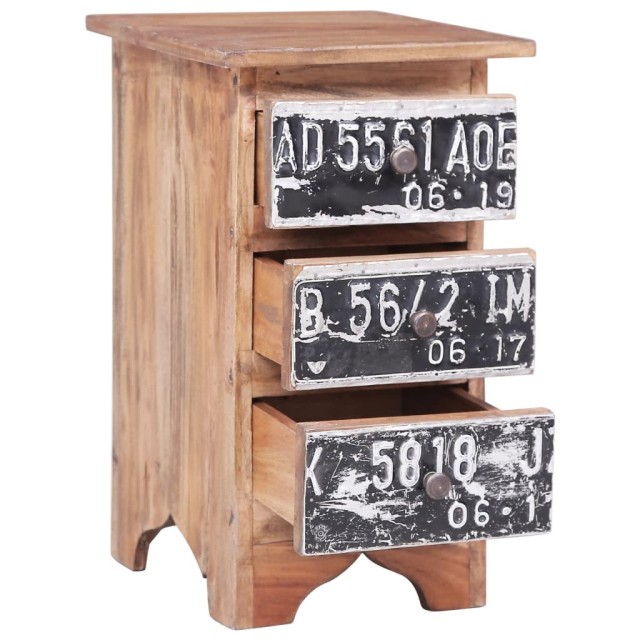 Table de chevet 30 x 30 x 51 cm Bois de récupération massif