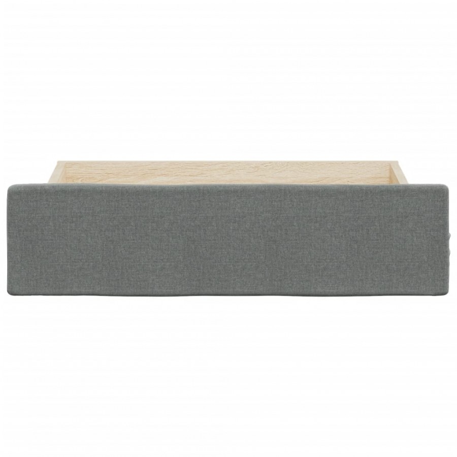 Tiroirs de lit 2 pcs gris foncé bois d'ingénierie et tissu