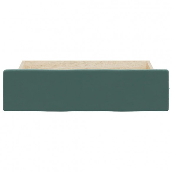Tiroirs de lit 2 pcs vert foncé bois d'ingénierie et velours Tiroirs de lit 2 pcs vert foncé bois d'ingénierie et velours