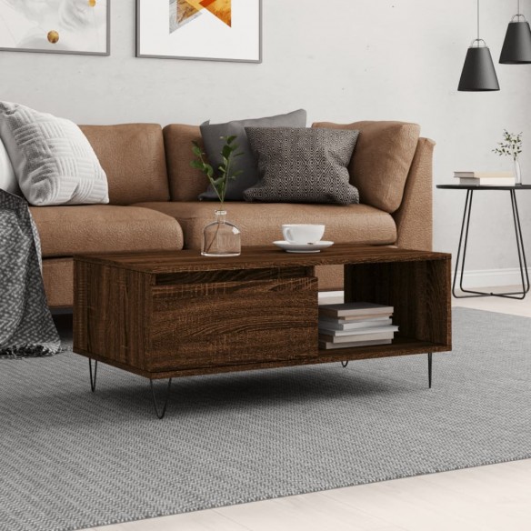 Table basse Chêne marron 90x50x36,5 cm 