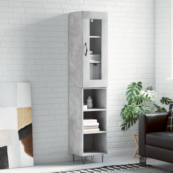 Buffet haut Gris béton 34,5x34x180 cm 