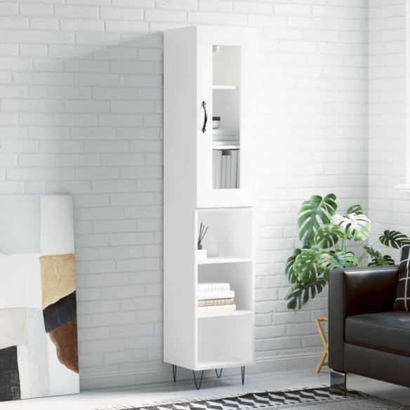 Buffet haut Blanc brillant 34,5x34x180 cm 