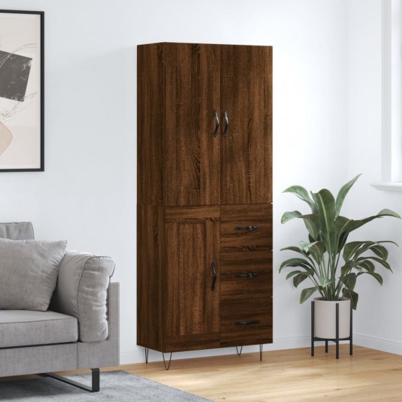 Buffet haut Chêne marron 69,5x34x180 cm 