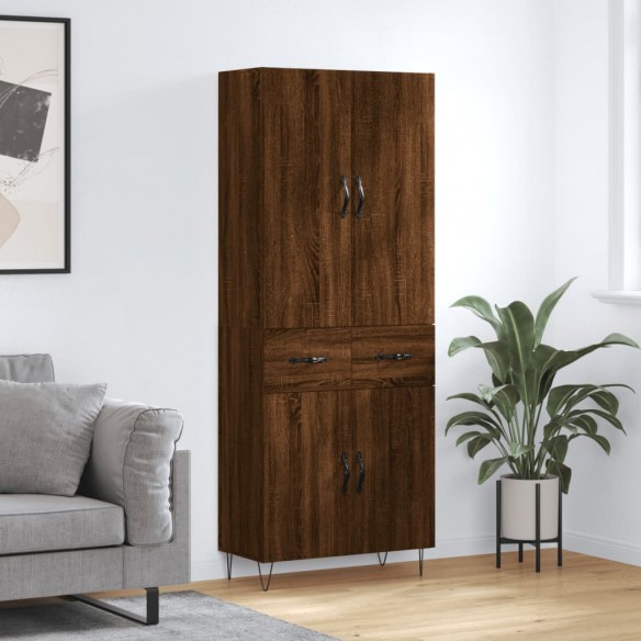 Buffet haut Chêne marron 69,5x34x180 cm 
