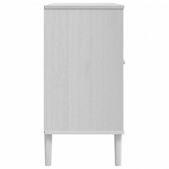 Buffet SENJA aspect rotin blanc 112x40x80cm bois massif de pin Buffet SENJA aspect rotin blanc 112x40x80cm bois massif de pin