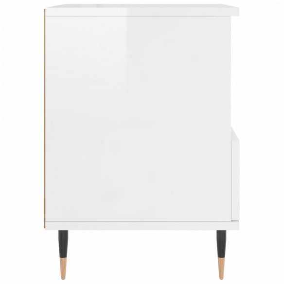 Tables de chevet 2 pcs blanc brillant 40x35x50 cm