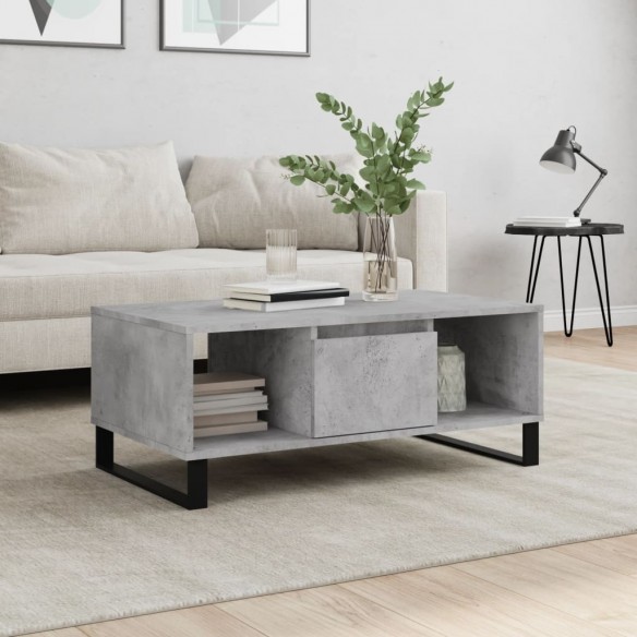 Table basse Gris béton 90x50x36,5 cm 