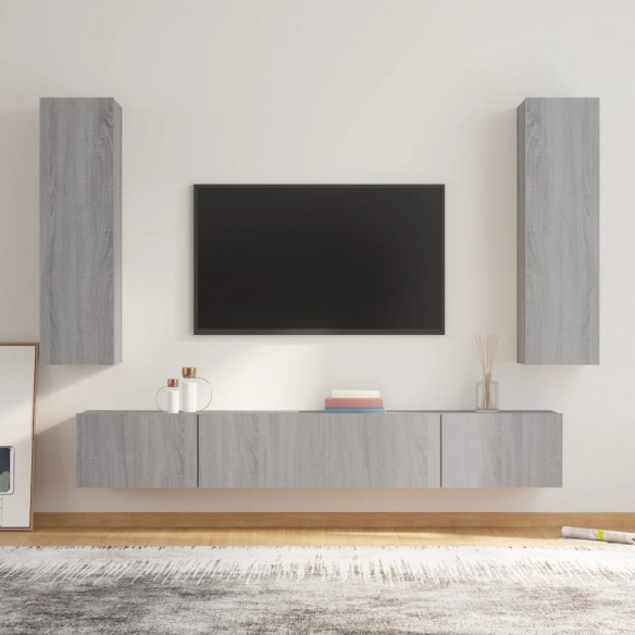 Ensemble de meubles TV 4 pcs Sonoma gris 