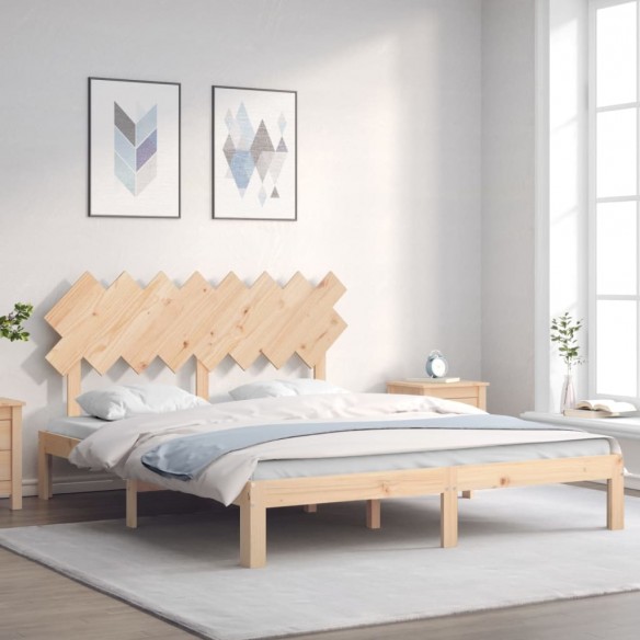 Lit avec tête de lit 160x200 cm bois massif