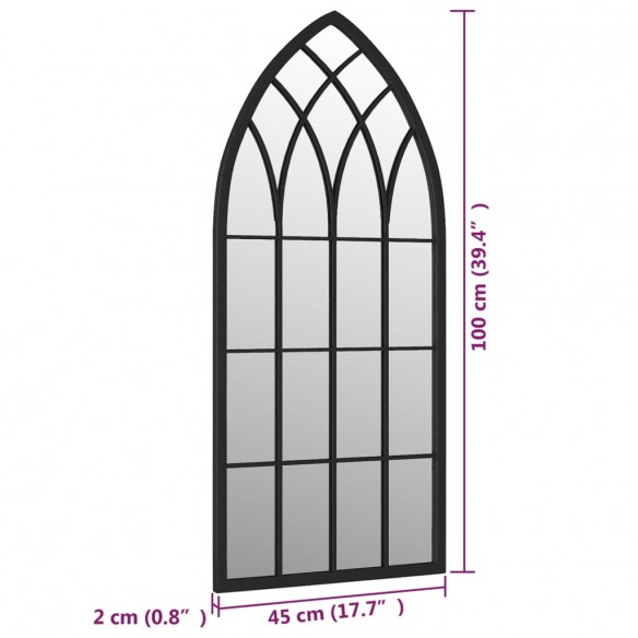 Miroir Noir 100x45 cm Fer pour utilisation à l'intérieur Miroir Noir 100x45 cm Fer pour utilisation à l'intérieur