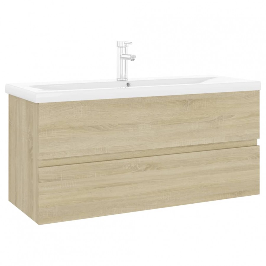 Armoire d'évier avec lavabo intégré Chêne sonoma Aggloméré