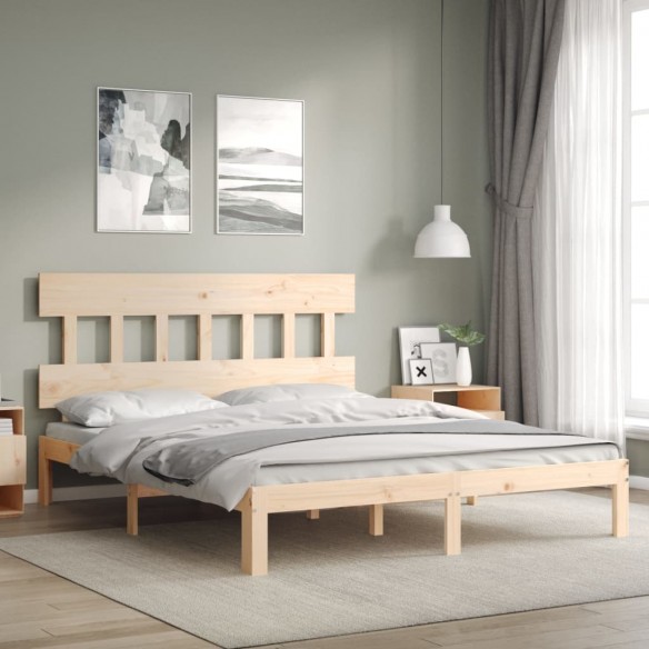 Lit avec tête de lit 160x200 cm bois massif