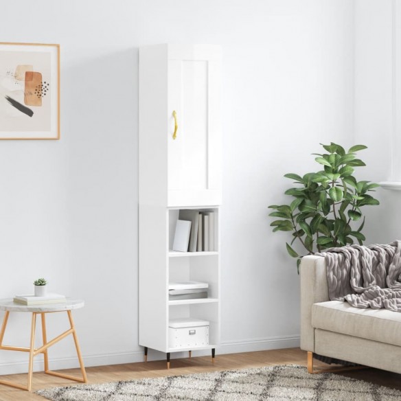 Buffet haut Blanc brillant 34,5x34x180 cm 