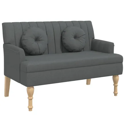Banc avec coussins gris foncé 113x64,5x75,5 cm tissu 2