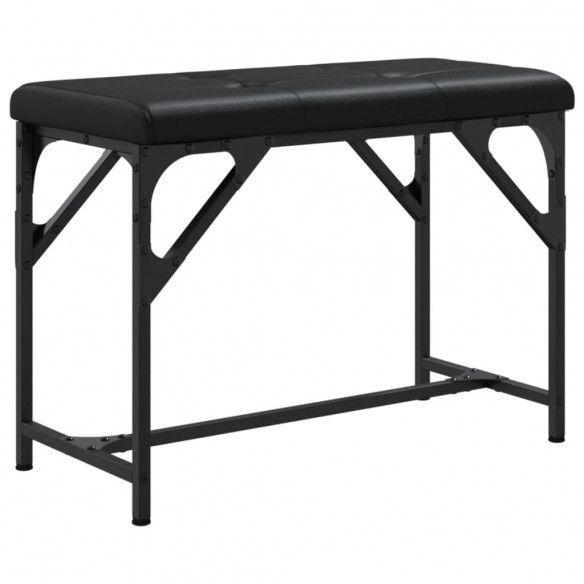 Banc à manger noir 62x32x45 cm acier et similicuir Banc à manger noir 62x32x45 cm acier et similicuir