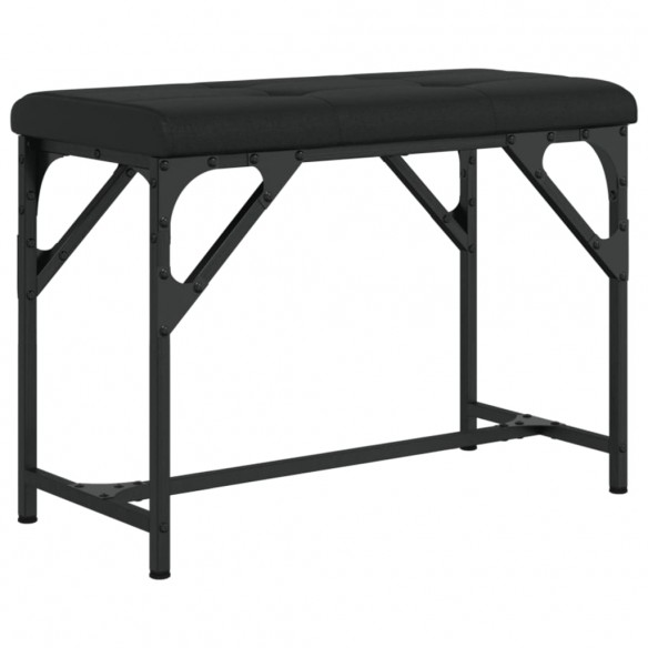 Banc à manger noir 62x32x45 cm acier et similicuir Banc à manger noir 62x32x45 cm acier et similicuir