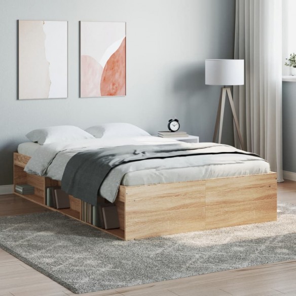 Lit chêne sonoma 120x190 cm petit double