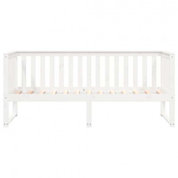 Lit de jour Blanc 90x190 cm Bois de pin massif