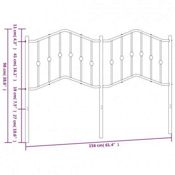 Tête de lit métal blanc 150 cm