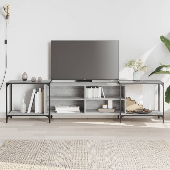 Meuble TV sonoma gris 203x37x50 cm 