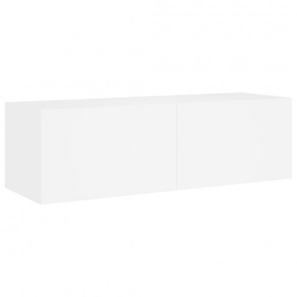 Meuble TV muraux 4 pcs avec lumières LED blanc