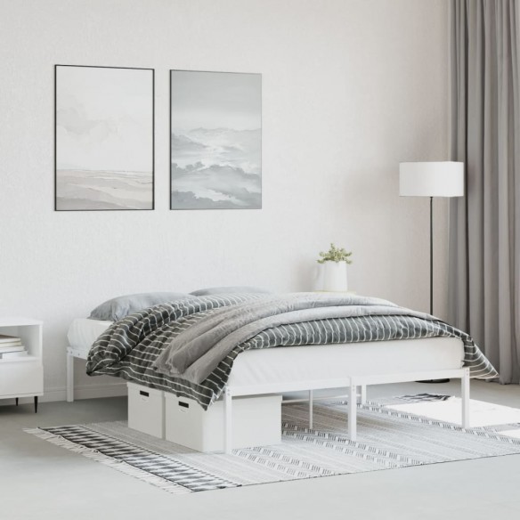 Lit métal blanc 140x190 cm